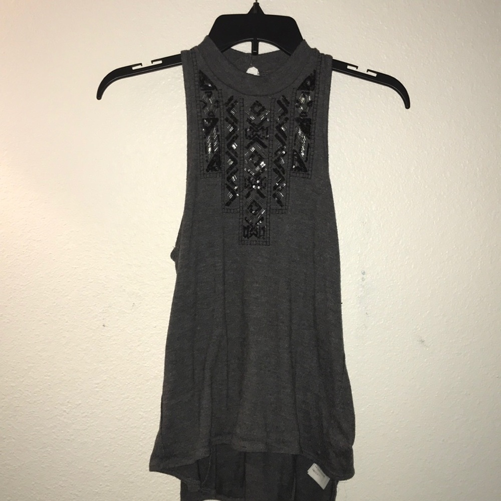 sequined halter tank